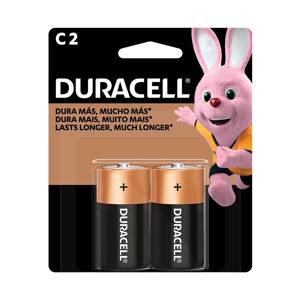 Pilha Duracell Alcalina C-Média - Embalagem com 2 Unidades