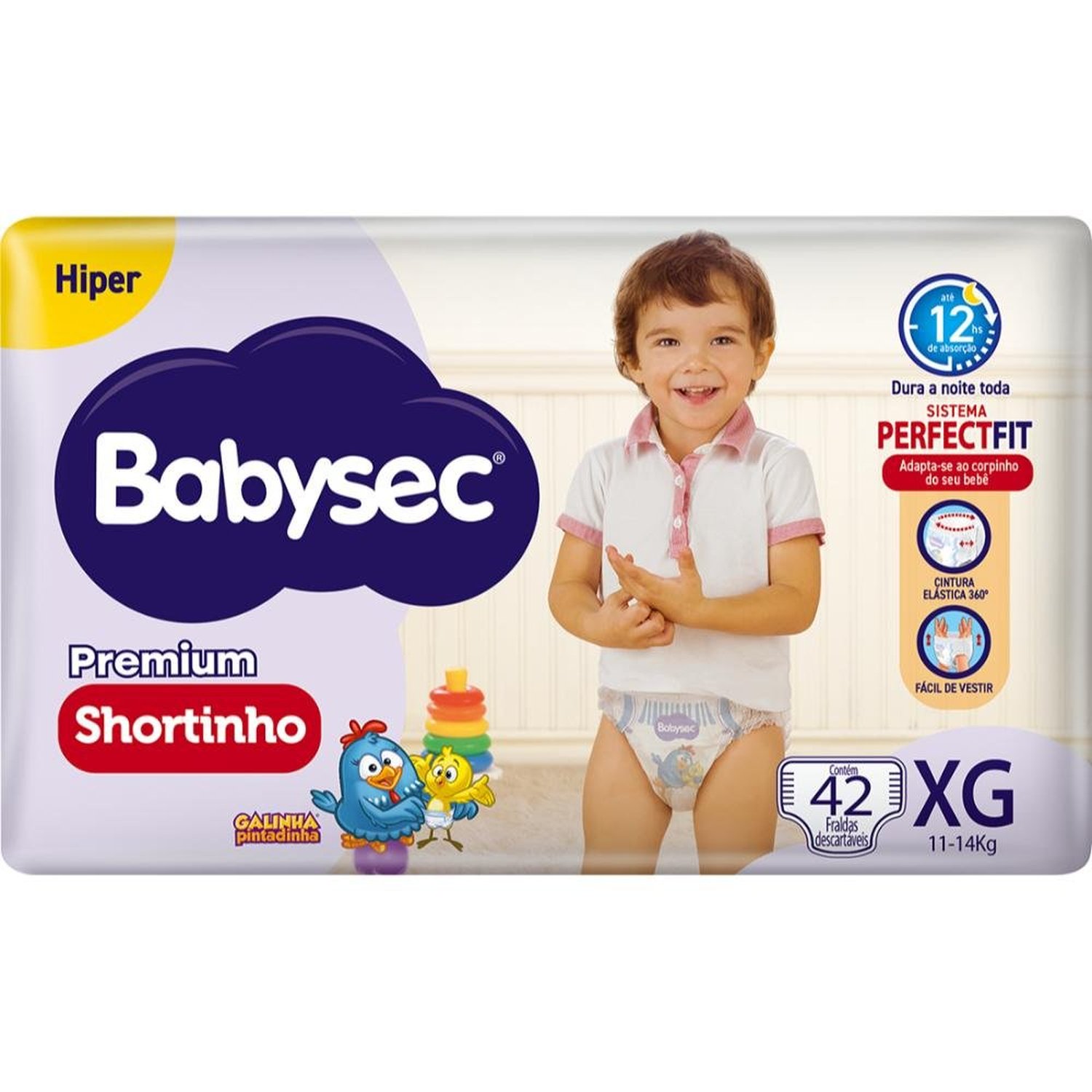 Fralda Babysec Galinha Pintadinha Shortinho Hiper Xg Com 42 Unidades