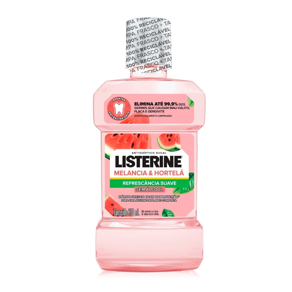 Enxaguante Bucal Listerine, Melancia e Hortelã sem Álcool 250ml
