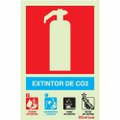 Placa Extintor Co2 Fotoluminescente 15x20cm Everlux