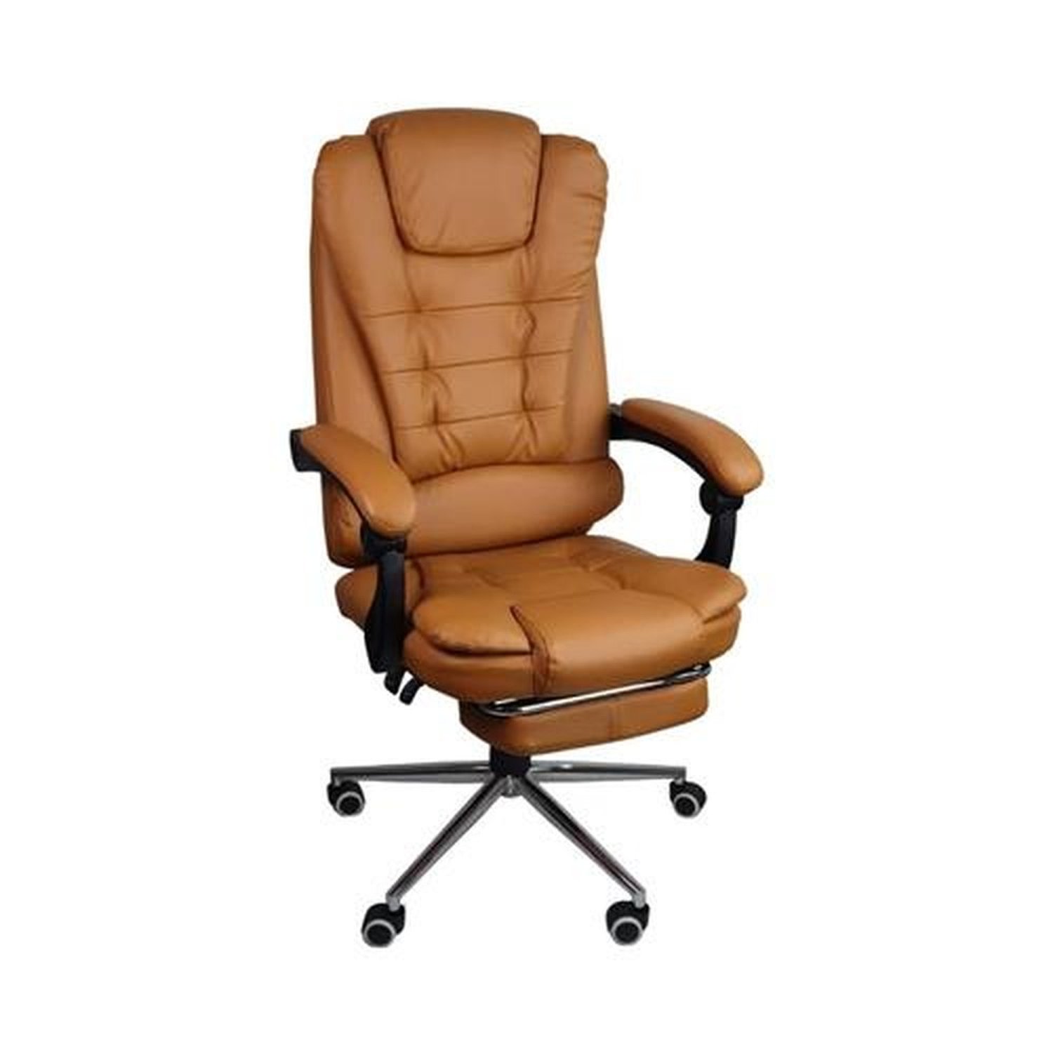 Cadeira De Escritório Oficial Presidente Ergonômica Apoio Pés Marrom