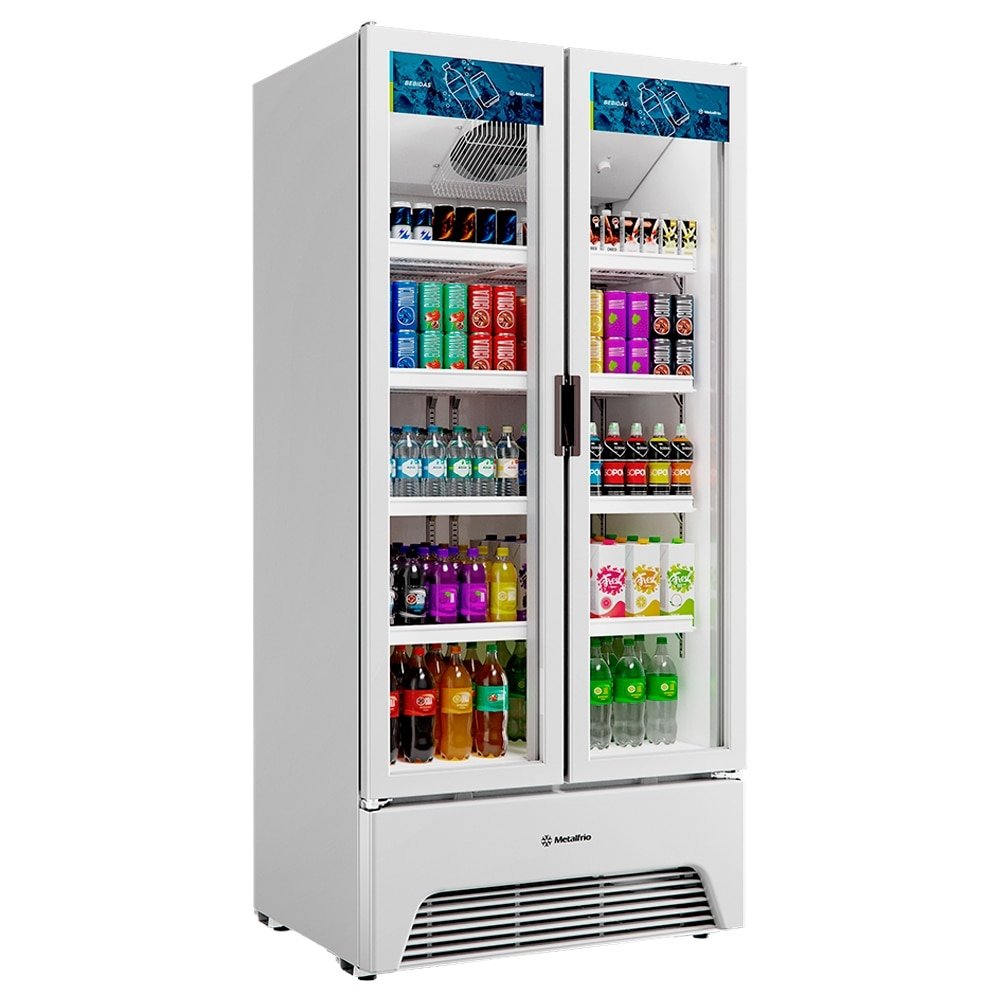 Refrigerador Vitrine Metalfrio Optima 752 Litros VB70AL - Porta de Vidro, Frost Free, Branco, 220V