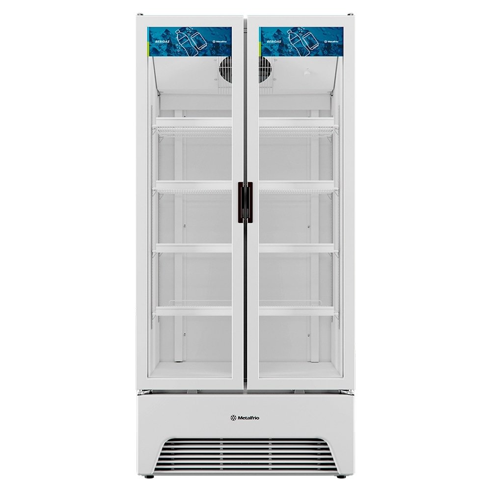 Refrigerador Vitrine Metalfrio Optima 752 Litros VB70AL - Porta de Vidro, Frost Free, Branco, 220V