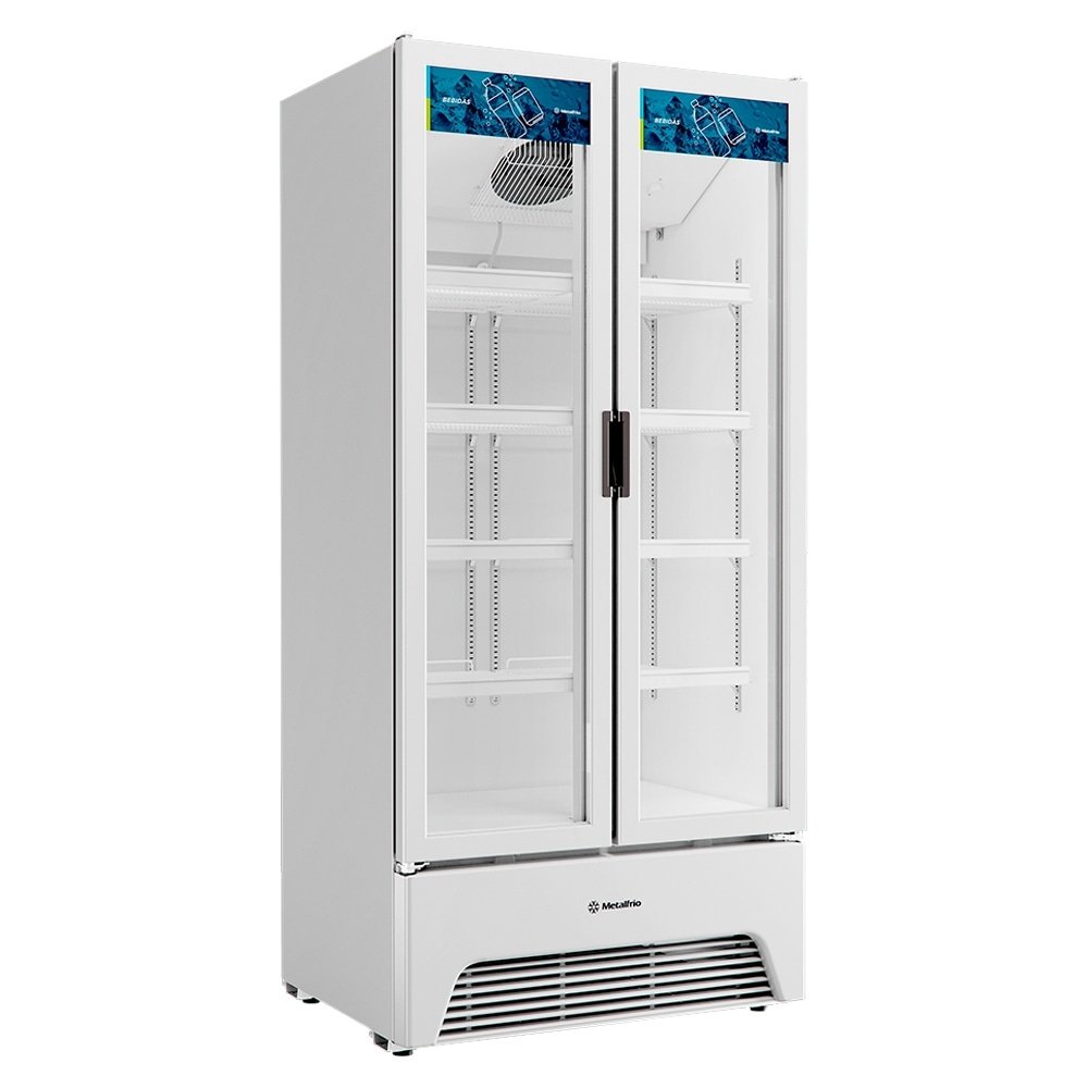 Refrigerador Vitrine Metalfrio Optima 752 Litros VB70AL - Porta de Vidro, Frost Free, Branco, 220V