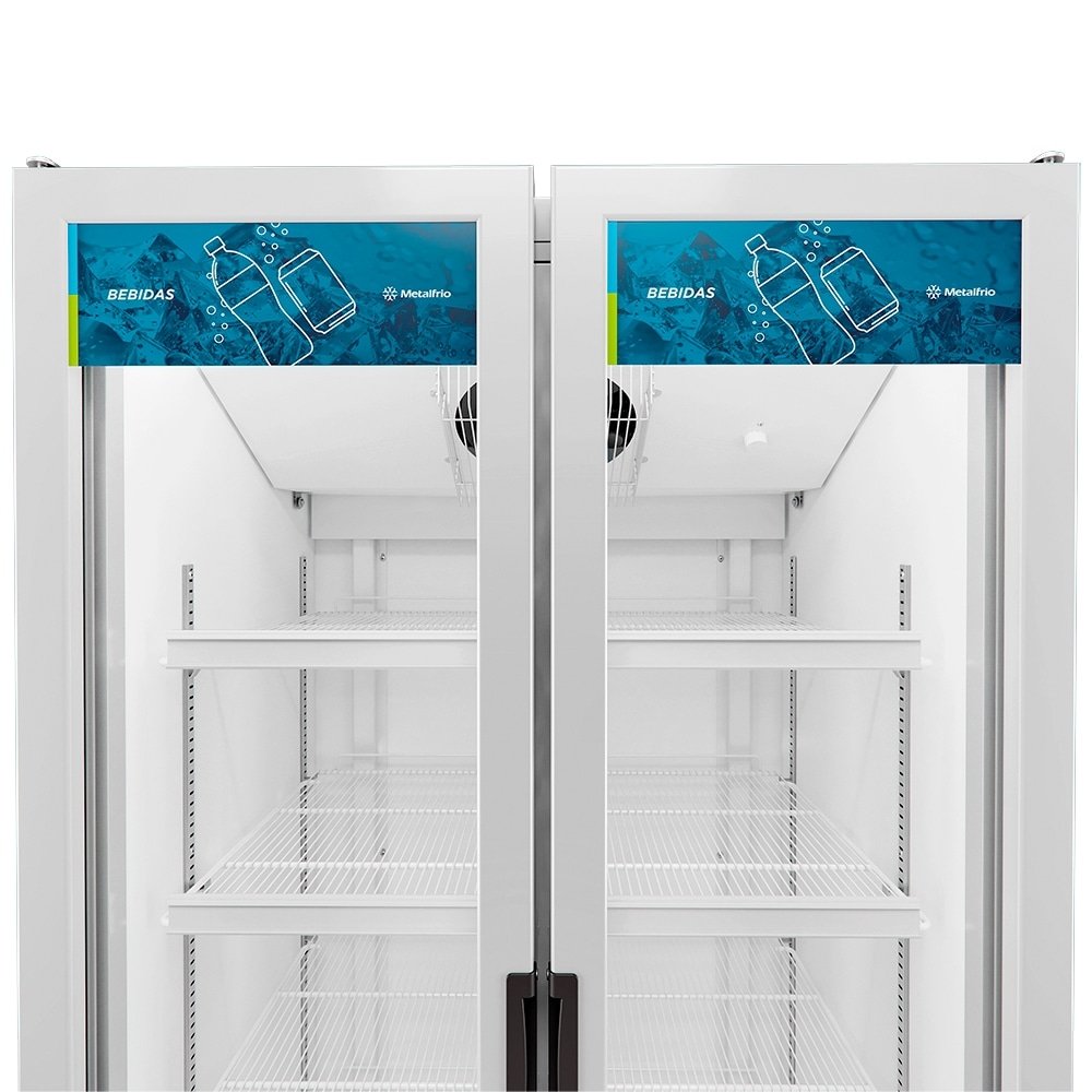 Refrigerador Vitrine Metalfrio Optima 752 Litros VB70AL - Porta de Vidro, Frost Free, Branco, 220V