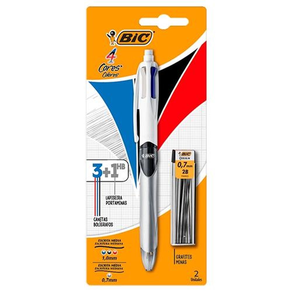 Caneta Bic 4 Cores com Lapiseira