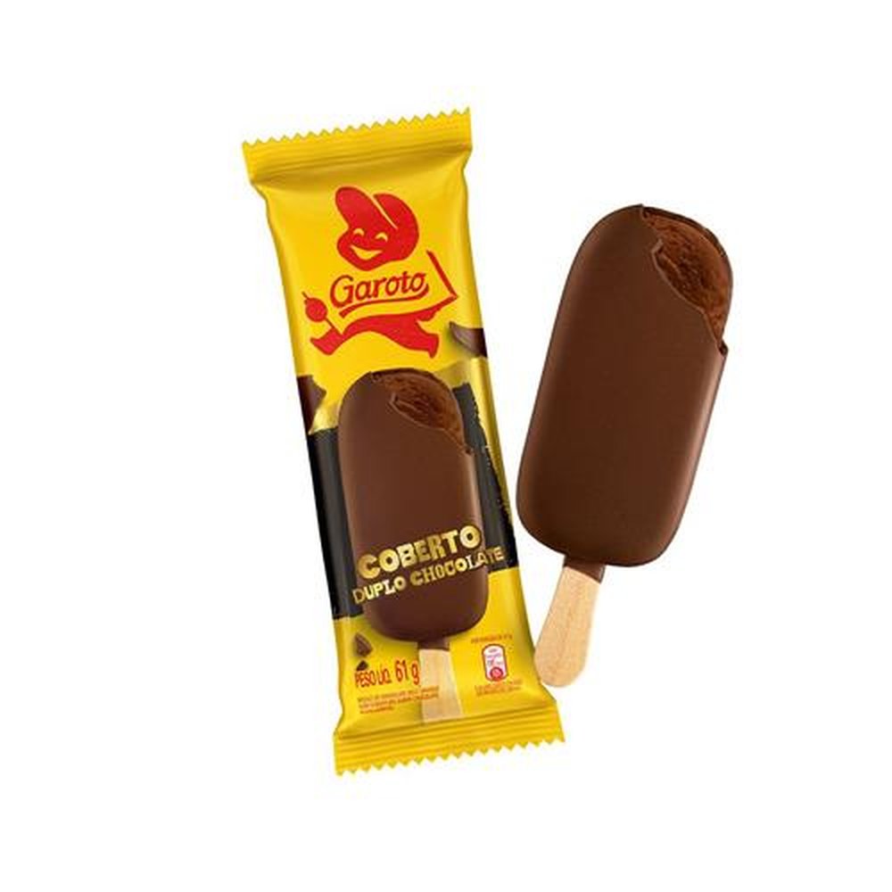 Picolé Cobertura Dupla Chocolate Garoto 20x61g