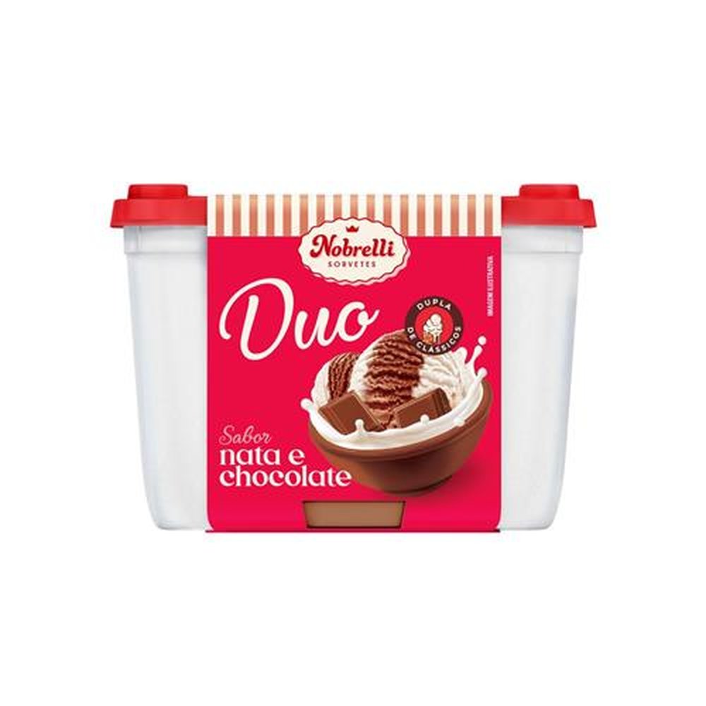 Sorvete Pote Duo Chocolate e Nata Nobrelli 8x1,3l