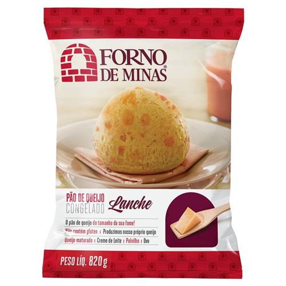 Pão de Queijo Cru Varejo Lanche Congelado Forno de Minas 12x820g