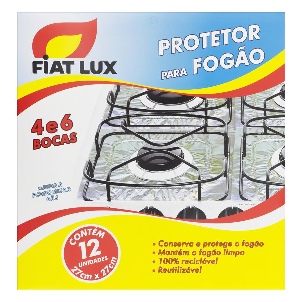 Protetor Para Fogão 4 E 6 Bocas Fiat Lux 27 X 27Cm Com 12Un