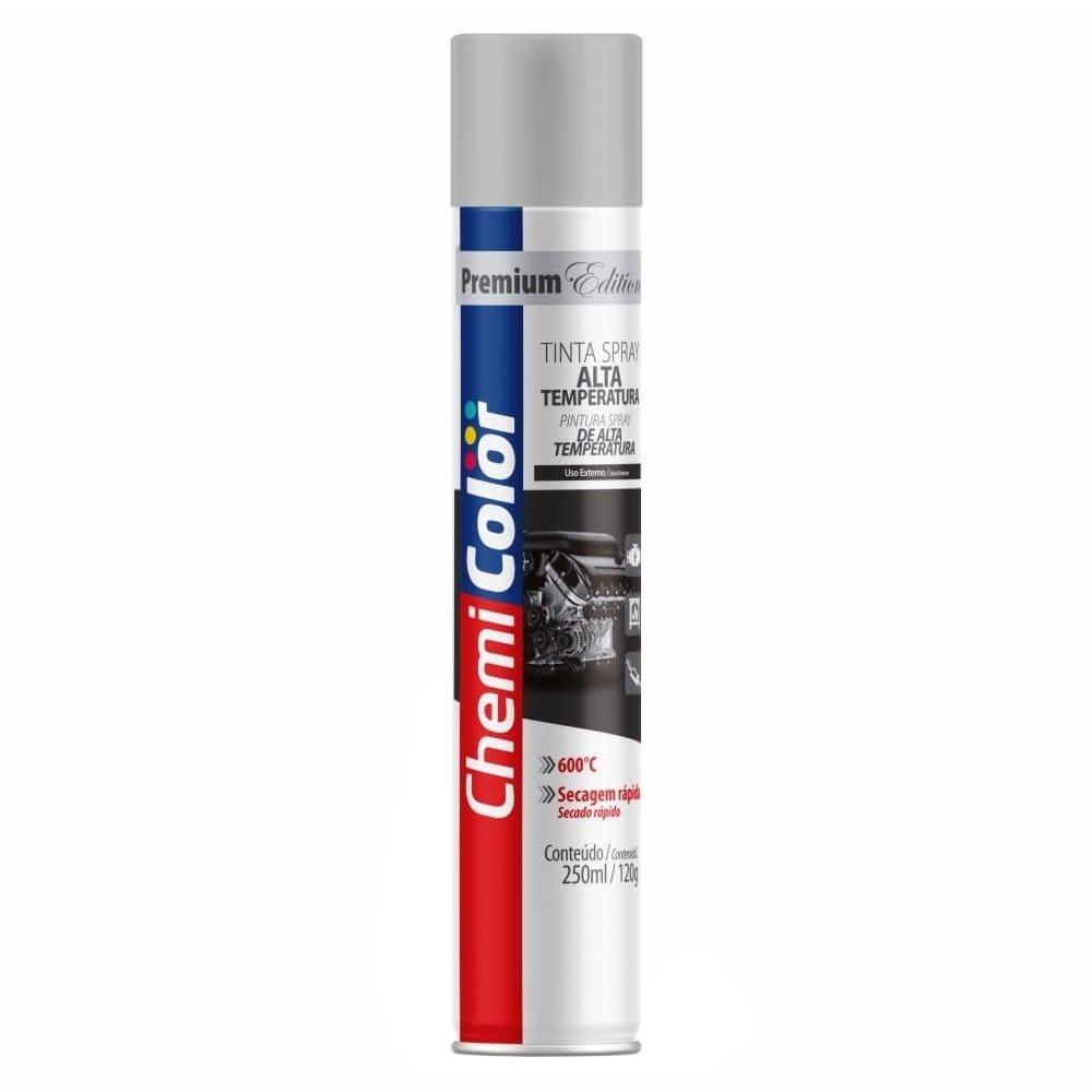 Tinta Spray Chemicolor Alta Temperatura Alumínio 250ml