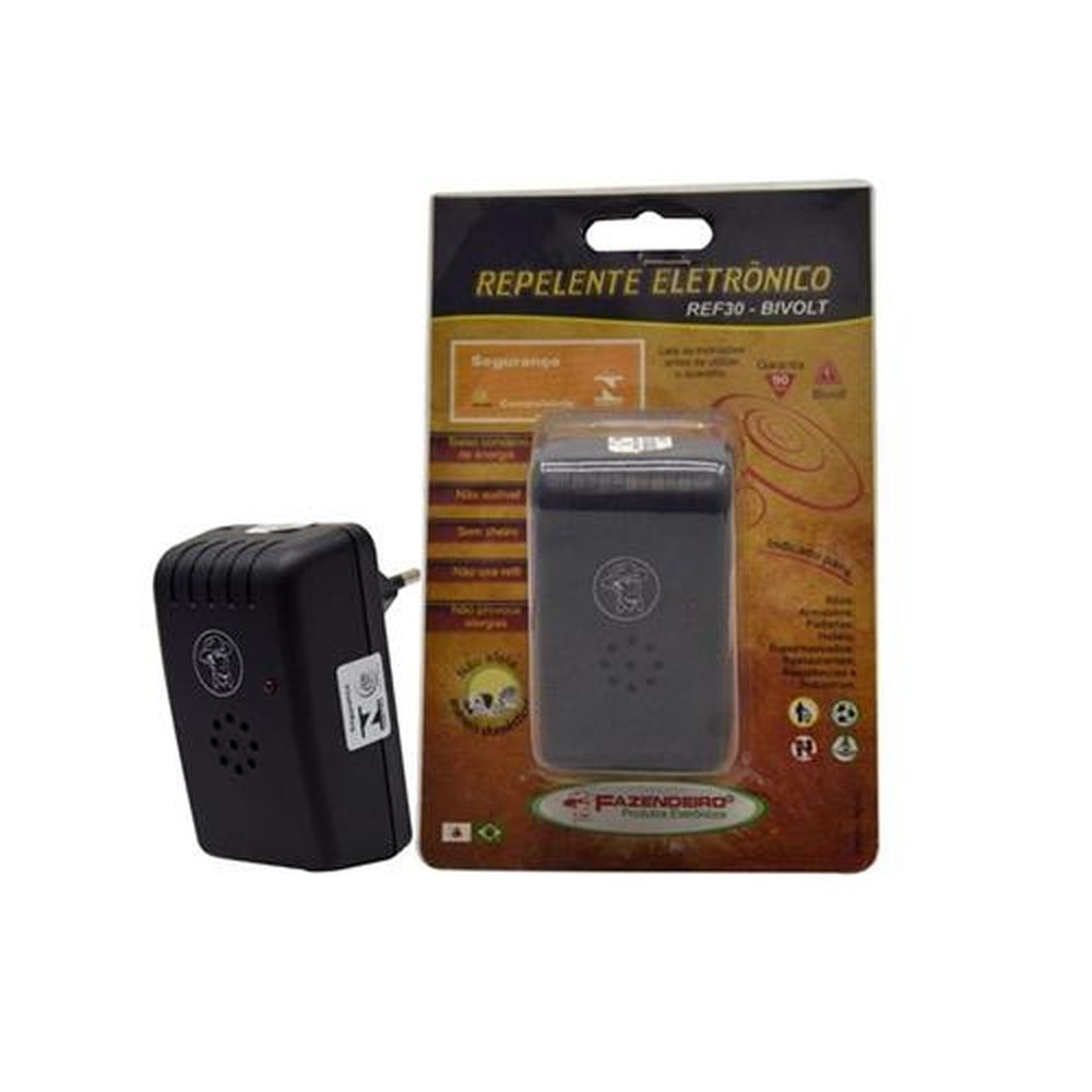 Repelente Eletrônico Espanta Pernilongo Morcego Aranha Rato Preto