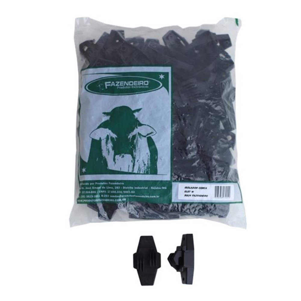 Isolador Cerca Elétrica Rural W Preto - Médio - C/ 50 Unid.