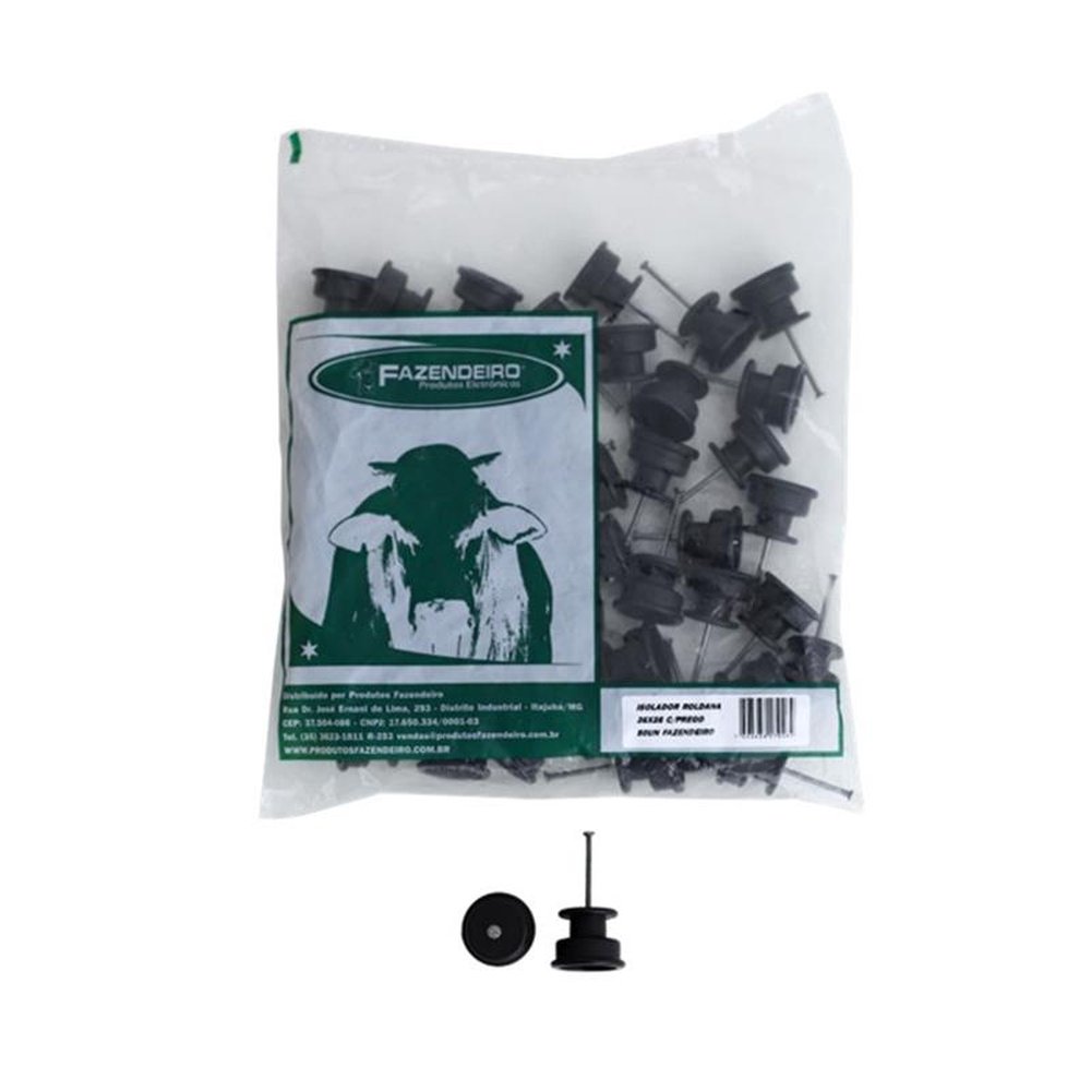 Isolador Tipo Roldana C/ Prego Cerca Elétrica 30x30 Com 50