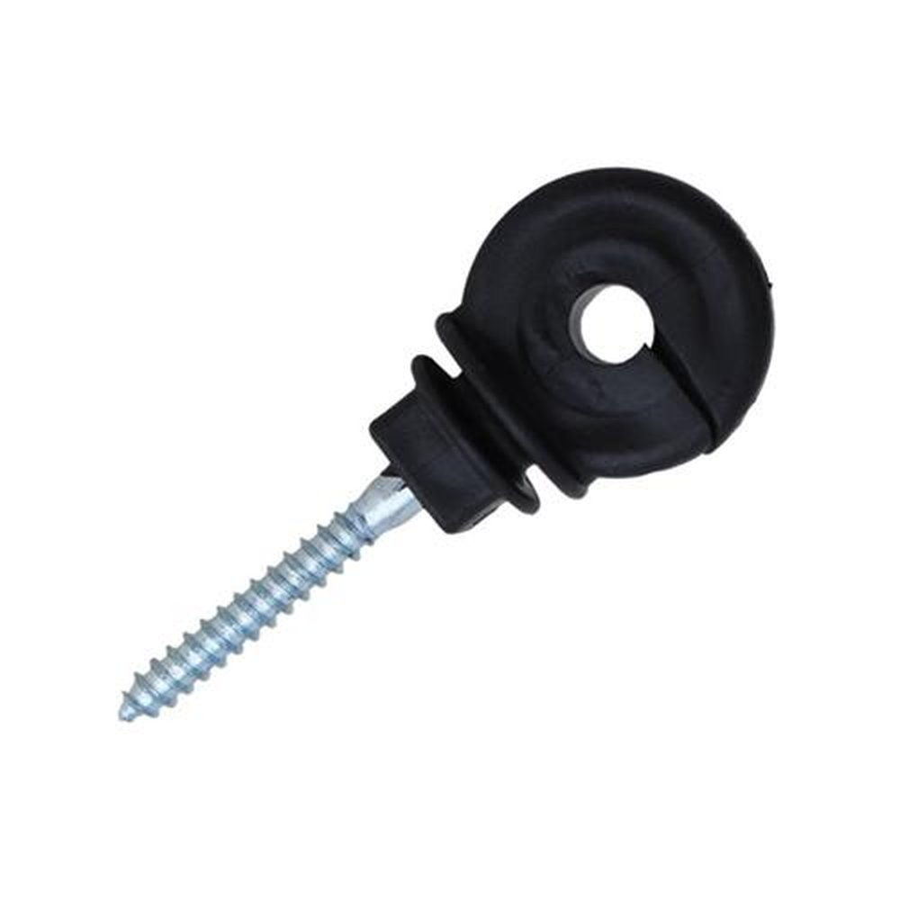 Isolador Cerca Elétrica Gancho Reforçado 9cm Preto C/50