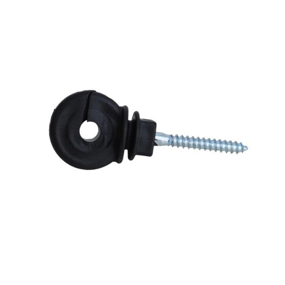 Isolador Cerca Elétrica Gancho Reforçado 9cm Preto C/50