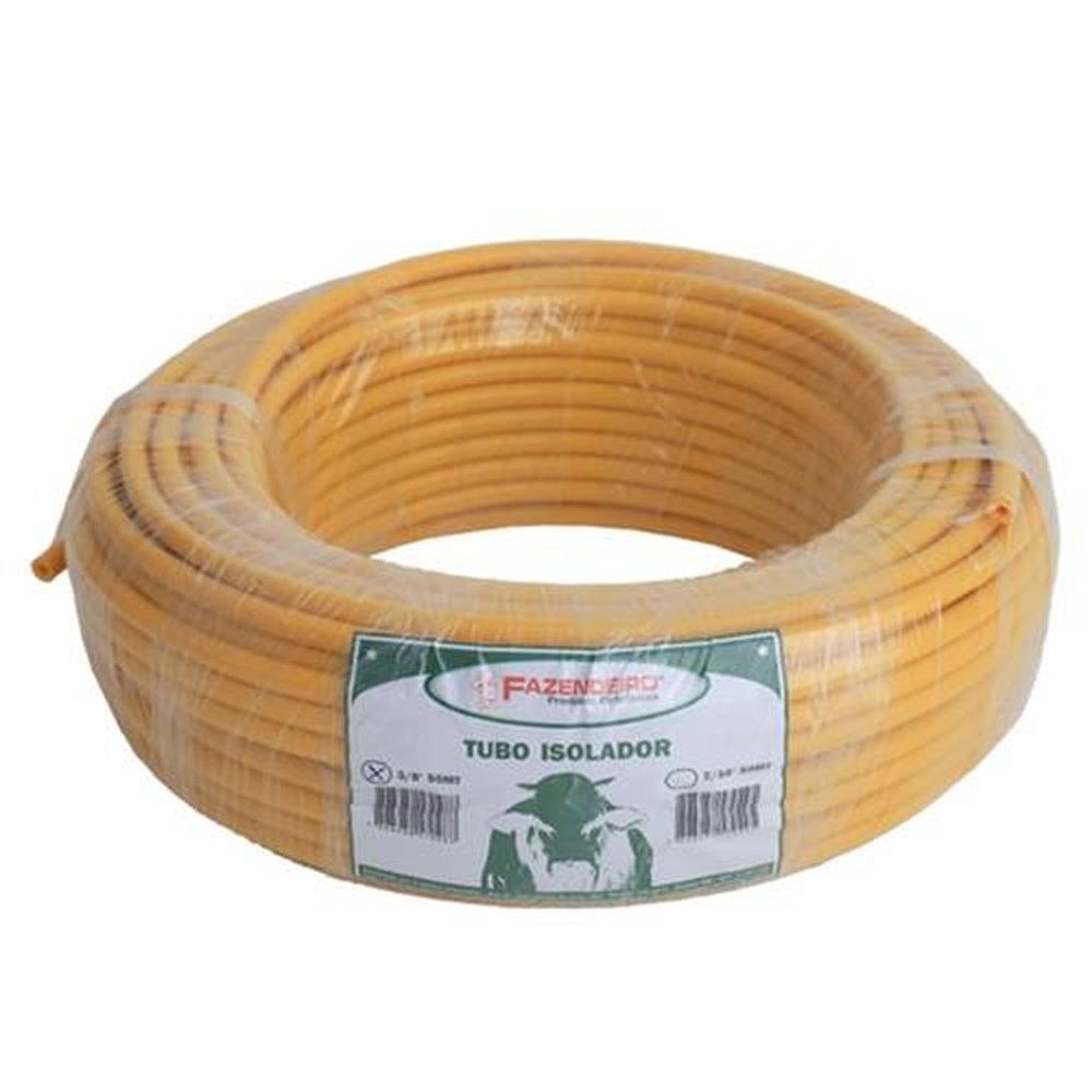 Tubo Isolador Mangueira Cerca Elétrica 7/16 Amarelo - 50m