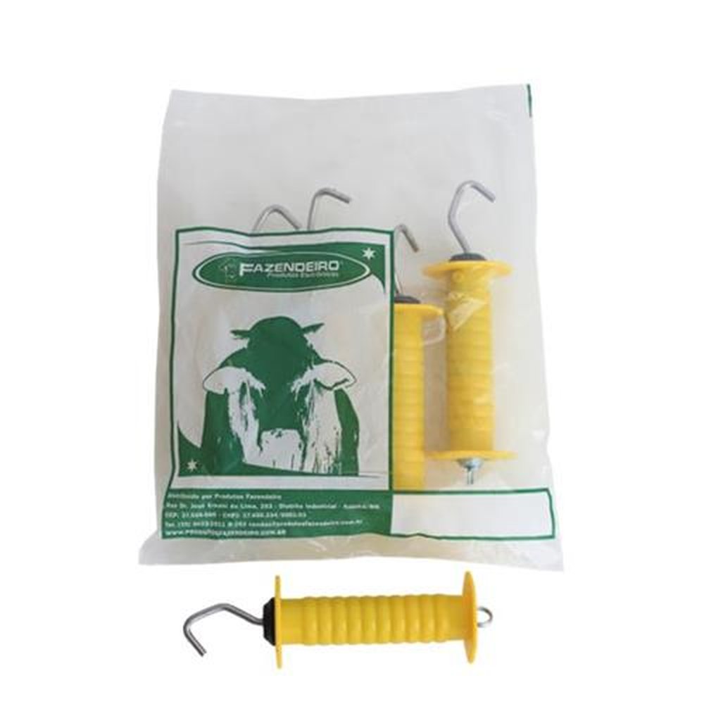 Kit 5 Manopla Porteira P/ Cerca Elétrica Rural Mola Interna