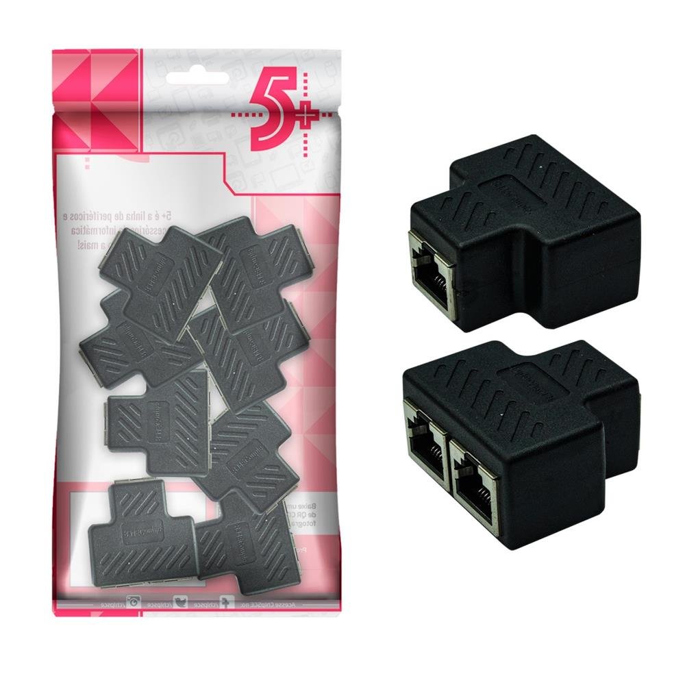 Adaptador Duplicador De Cabo De Rede Rj-45 - Fêmea - Cat5/Cat6