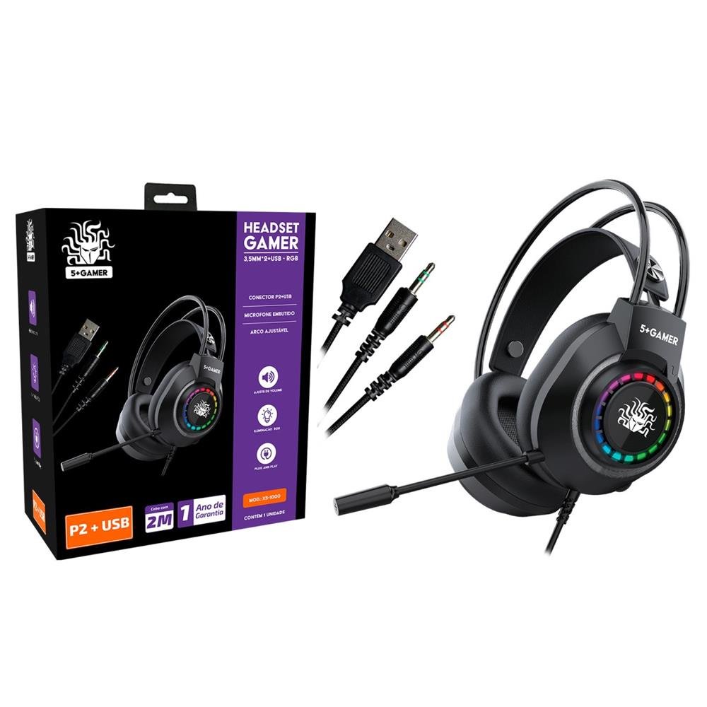 Headset Gamer Rgb 5+ - X5-1000