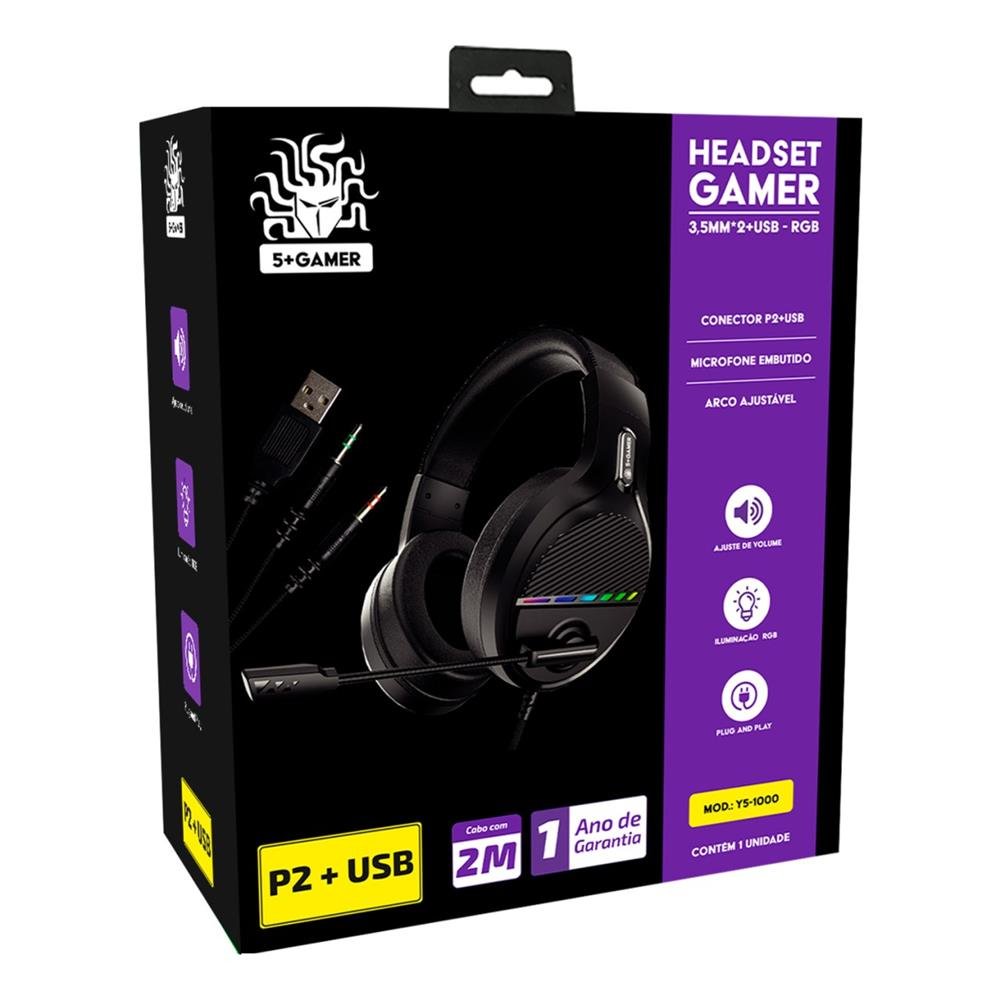Headset Gamer Rgb 5+ - Y5-1000