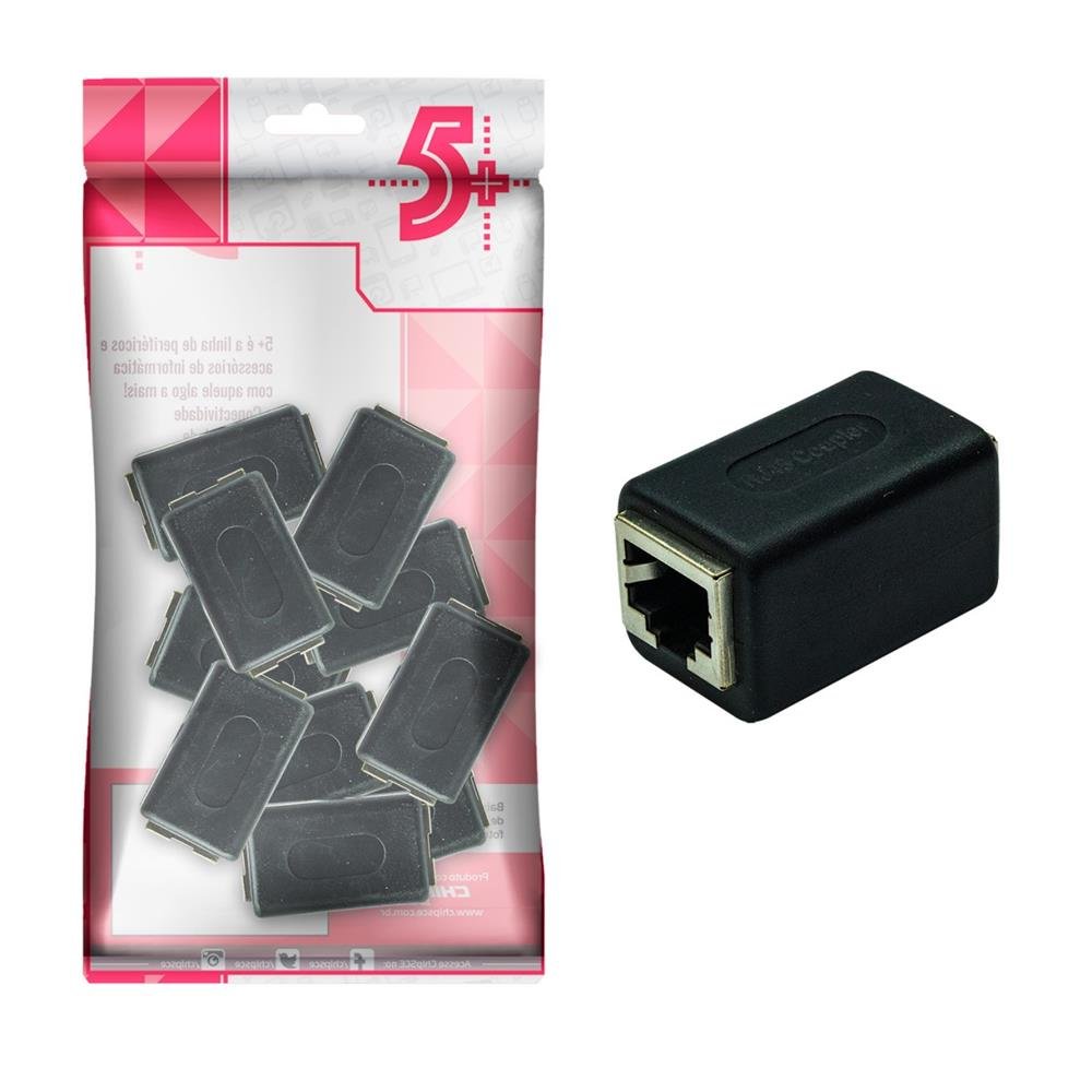 Conector Emenda Rj45 Extensor Cat5 Cat6 Cat7 Cat8 - Metalica