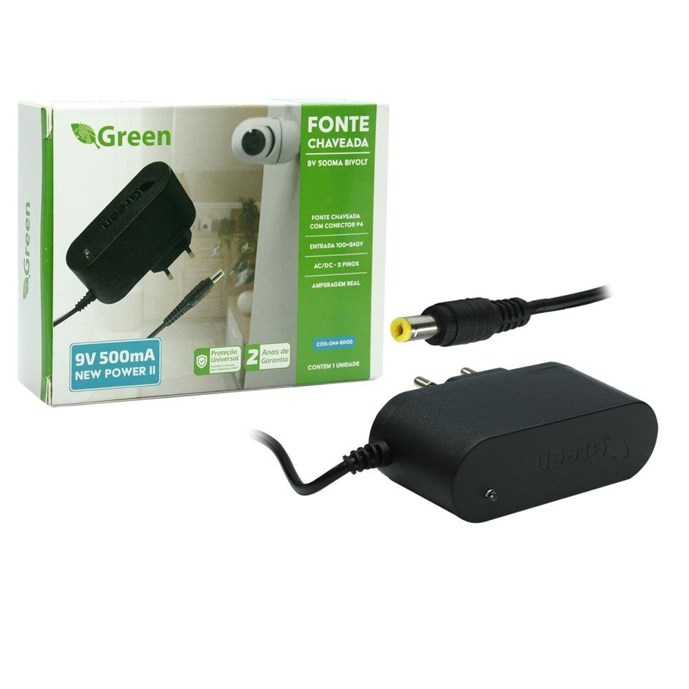 Fonte Chaveada 9v 500ma Bivolt - Plug 5,5MM X 2,1MM