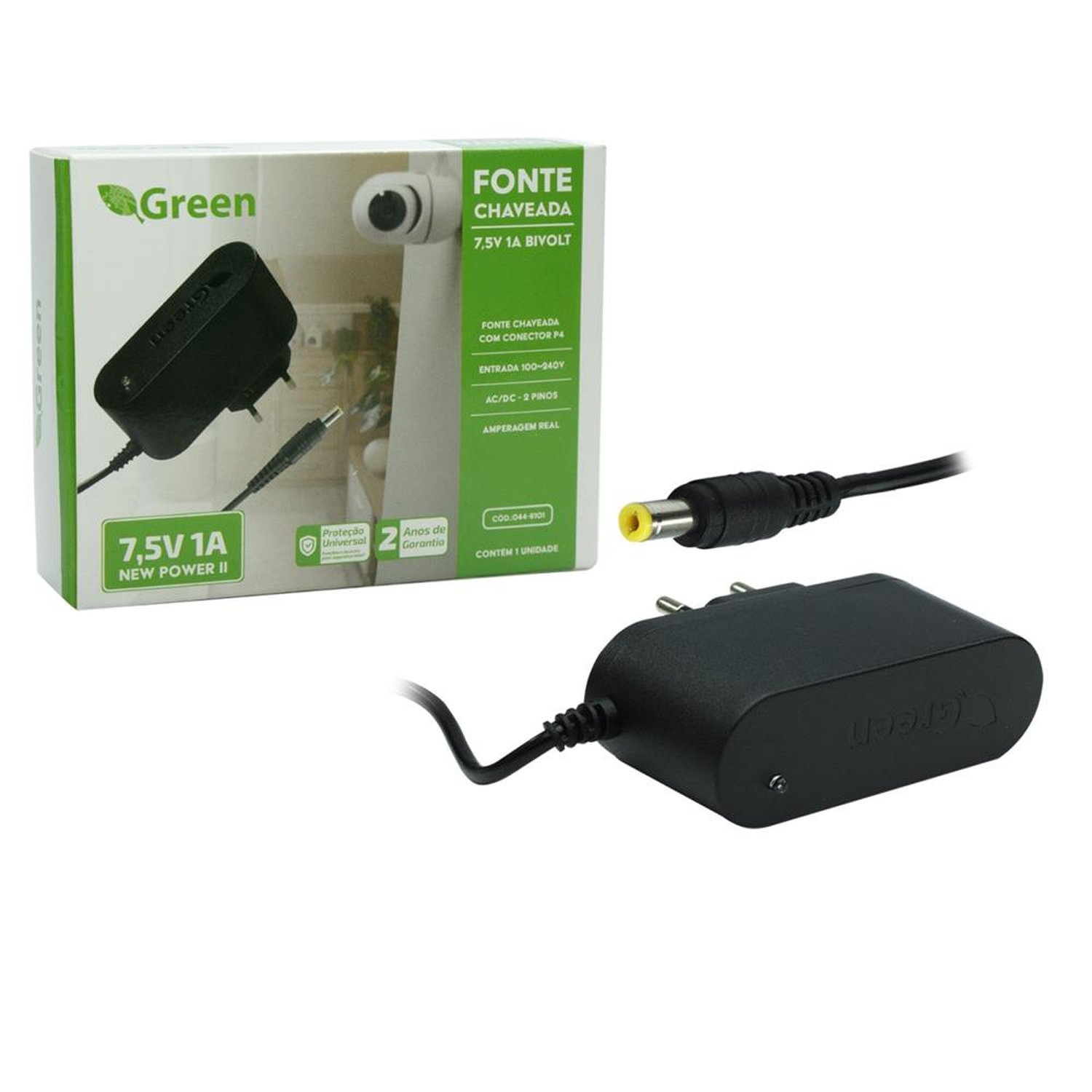 Fonte Chaveada 7.5V 1A Bivolt - Plug 5,5MM X 2,1MM