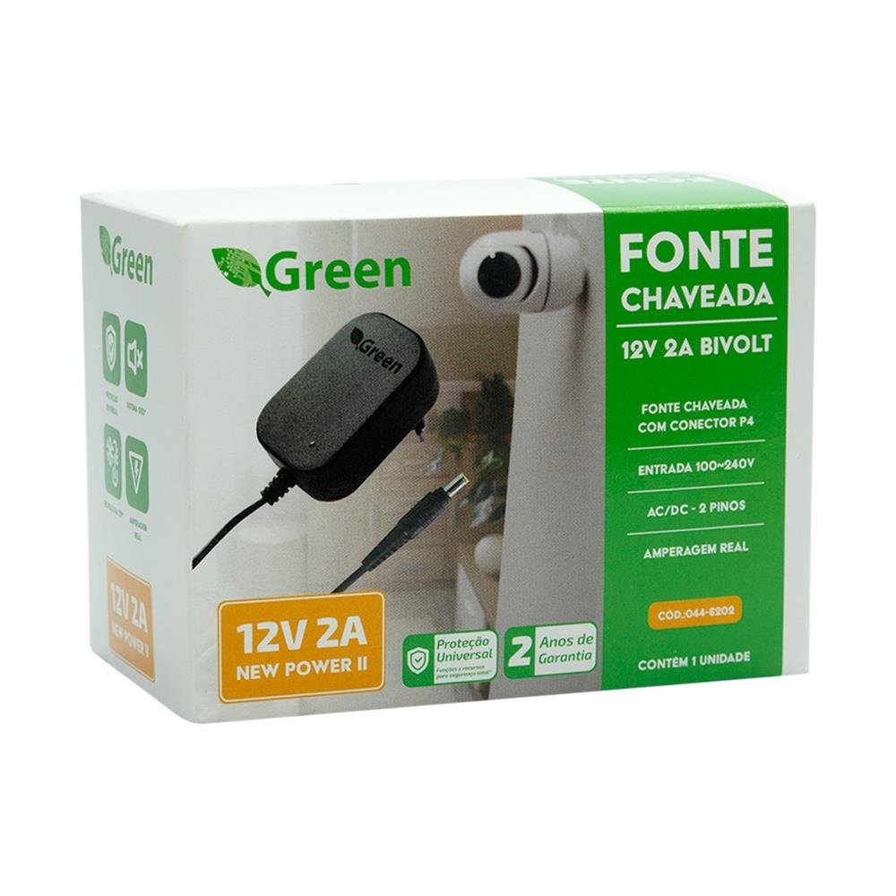 Fonte Chaveada 12V 2A Bivolt - Plug 5,5MM X 2,1MM