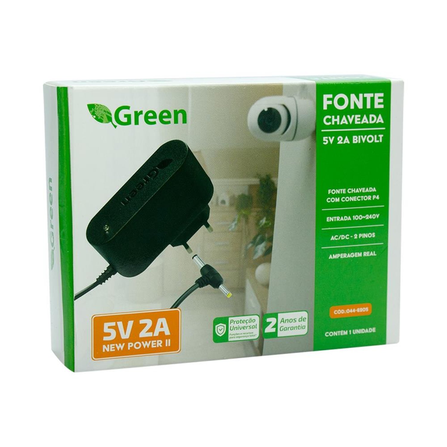Fonte Chaveada 5V 2A - Plug 5,5MM X 2,5MM E 4,0MM X 1,7MM