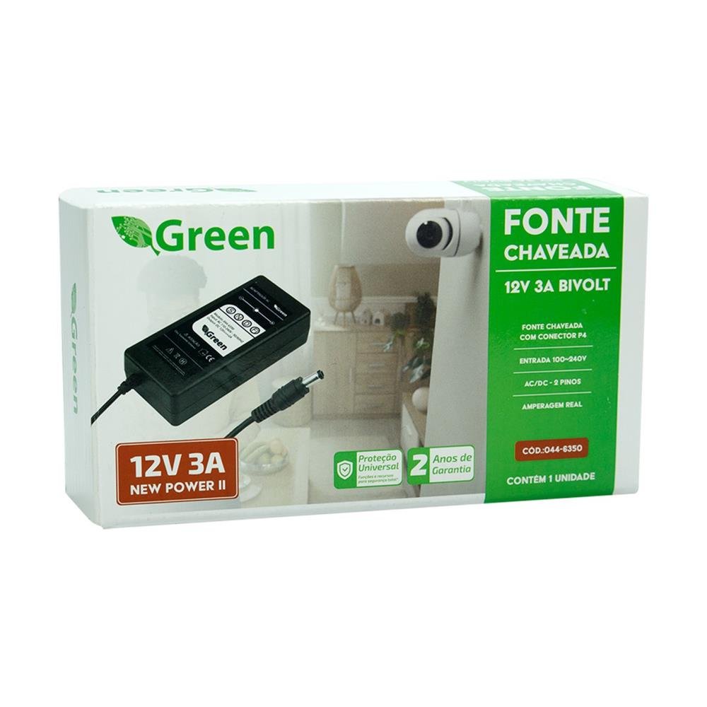 Fonte Chaveada 12V 3A Bivolt - Plug 5,5MM X 2,1MM