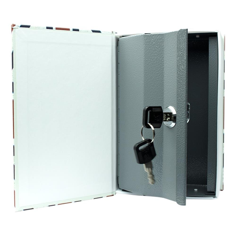 Cofre Camuflado Com 2 Chaves Formato Livro Discreto Porta Joias - 18x11.5x5.5cm - Reino Unido