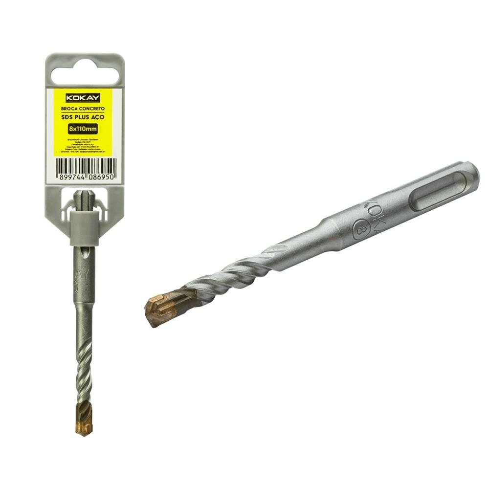 Broca De Flauta Para Concreto Sds-plus Engate Rápido Ponta De Aço - 8x110MM