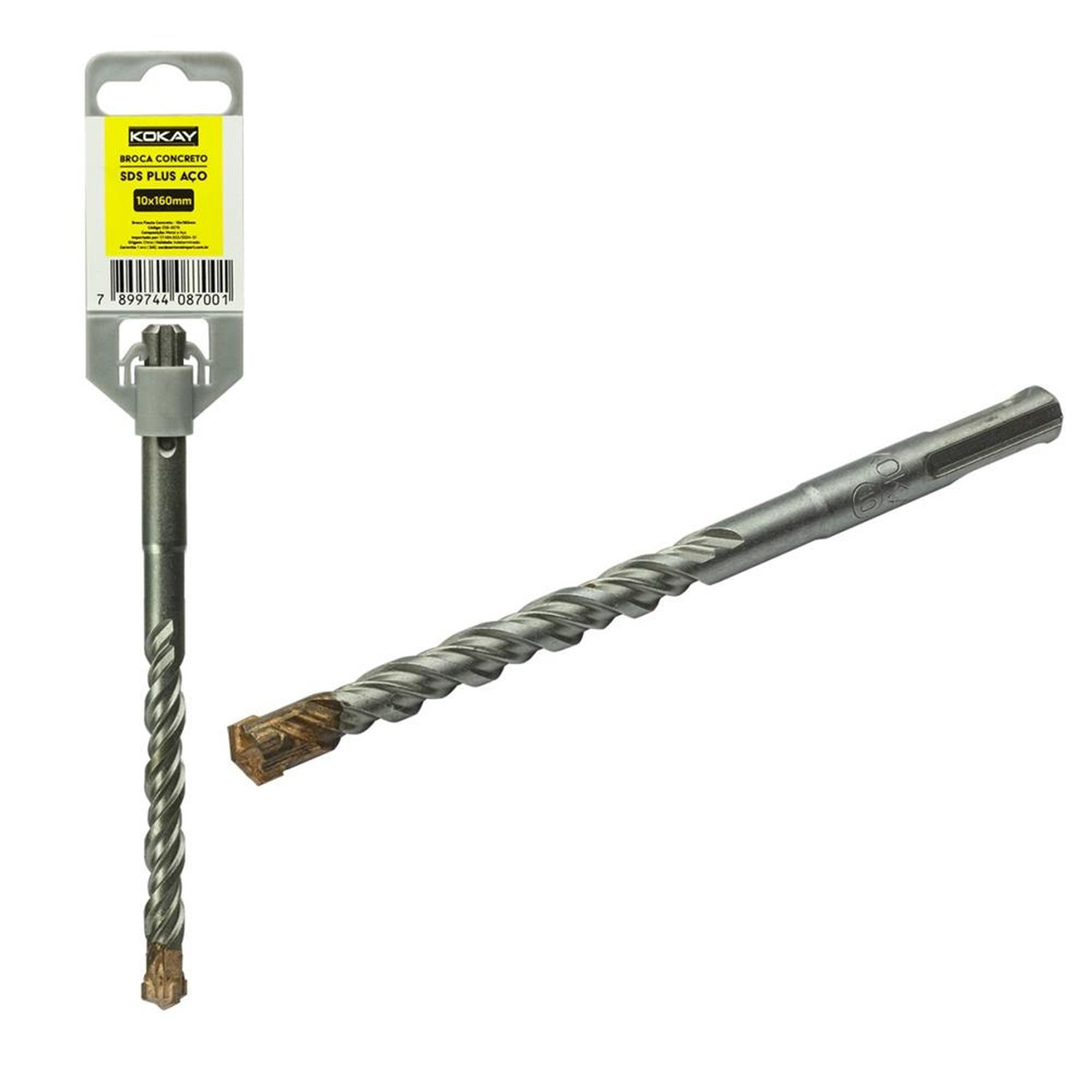 Broca De Flauta Para Concreto Sds-plus Engate Rápido Ponta De Aço - 10x160MM