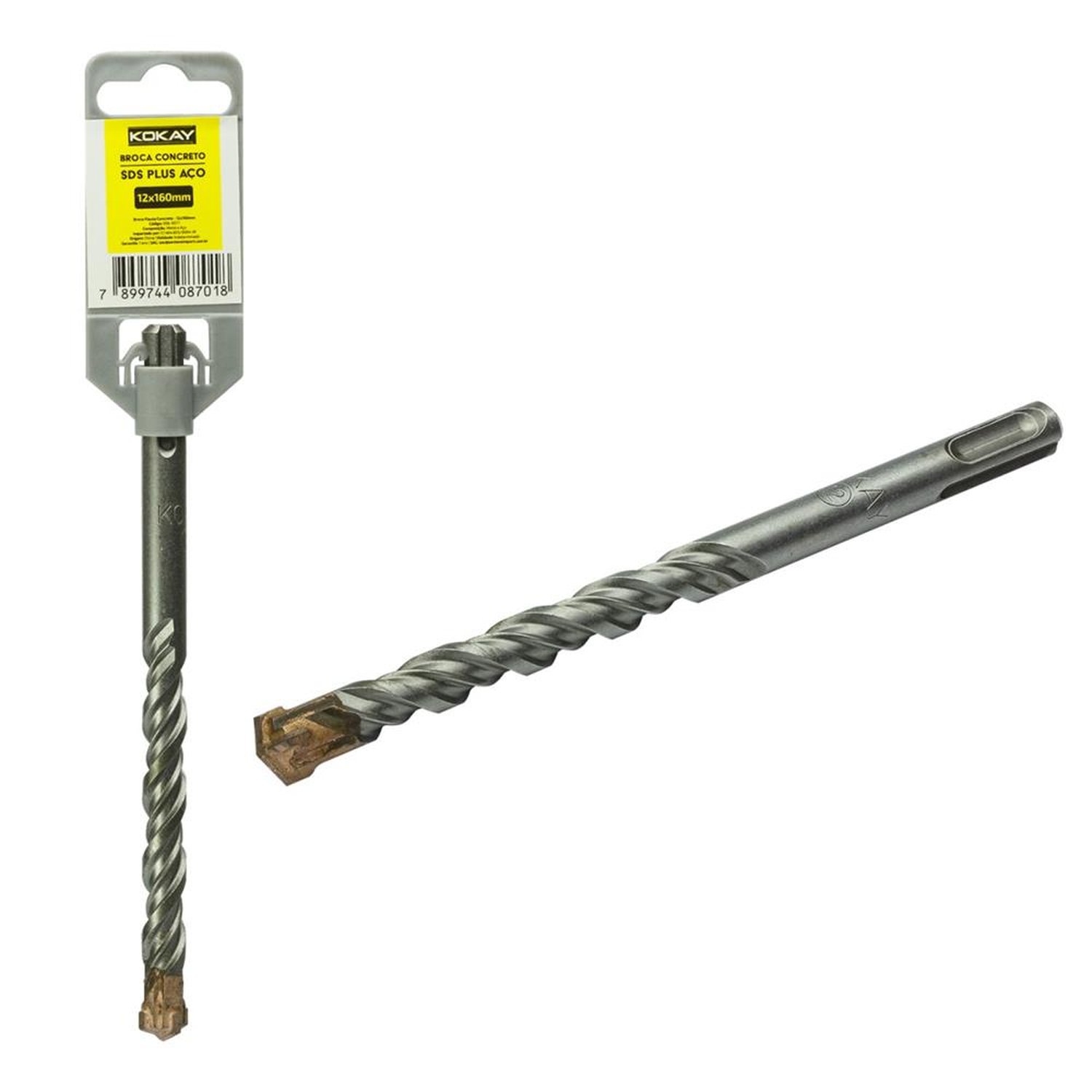 Broca De Flauta Para Concreto Sds-plus Engate Rápido Ponta De Aço - 12x160MM