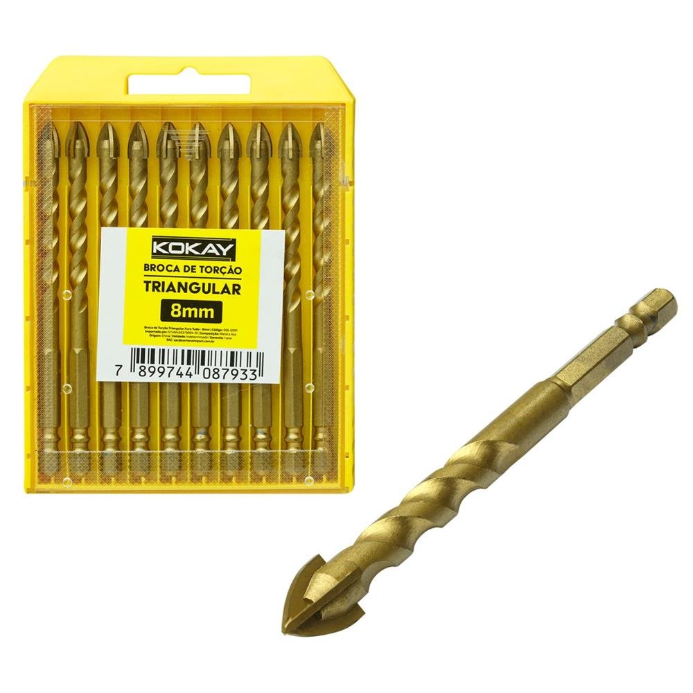 Broca De Torção Triangular - 8MM