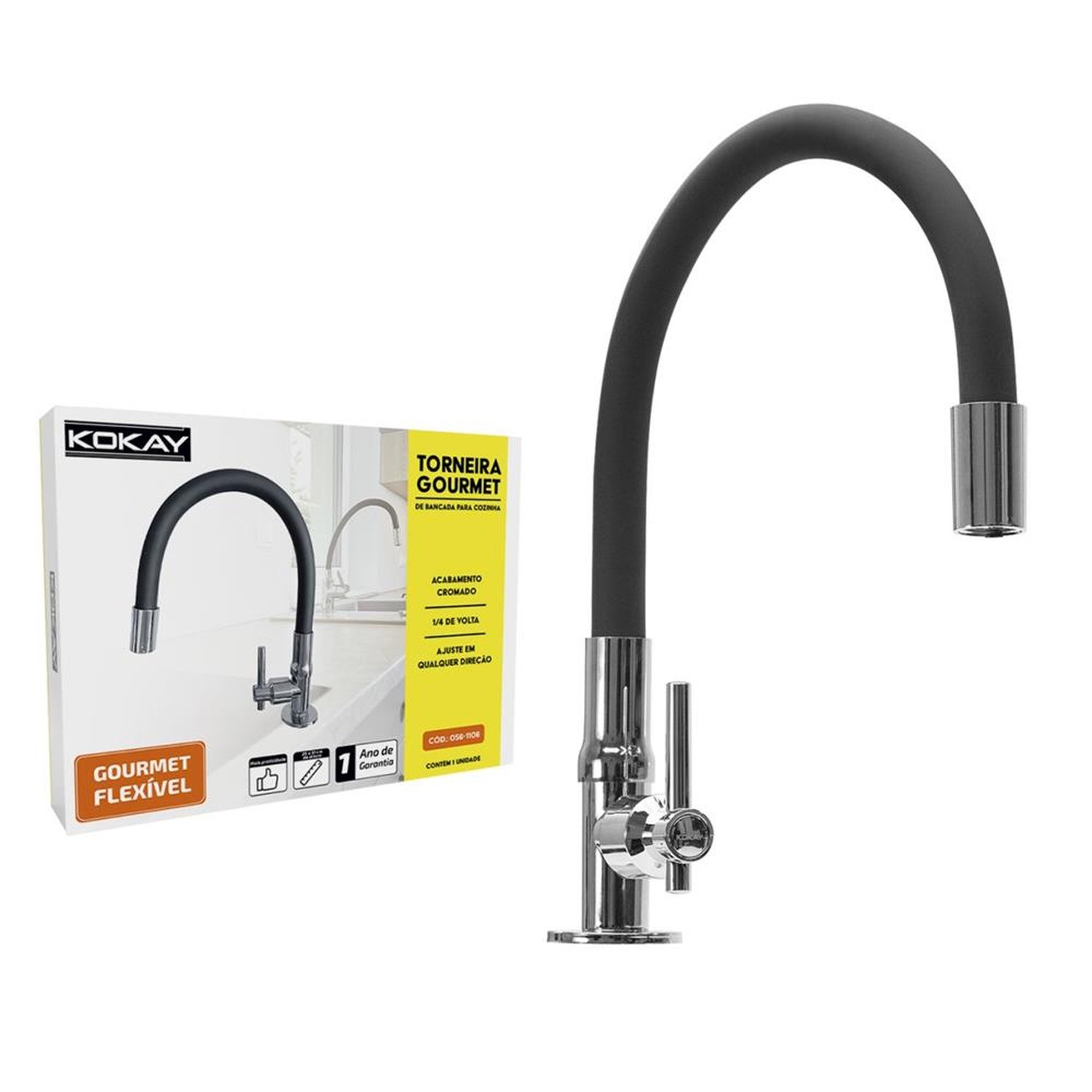 Torneira Gourmet De Bancada/Cozinha Totalmente Flexível - KOKAY