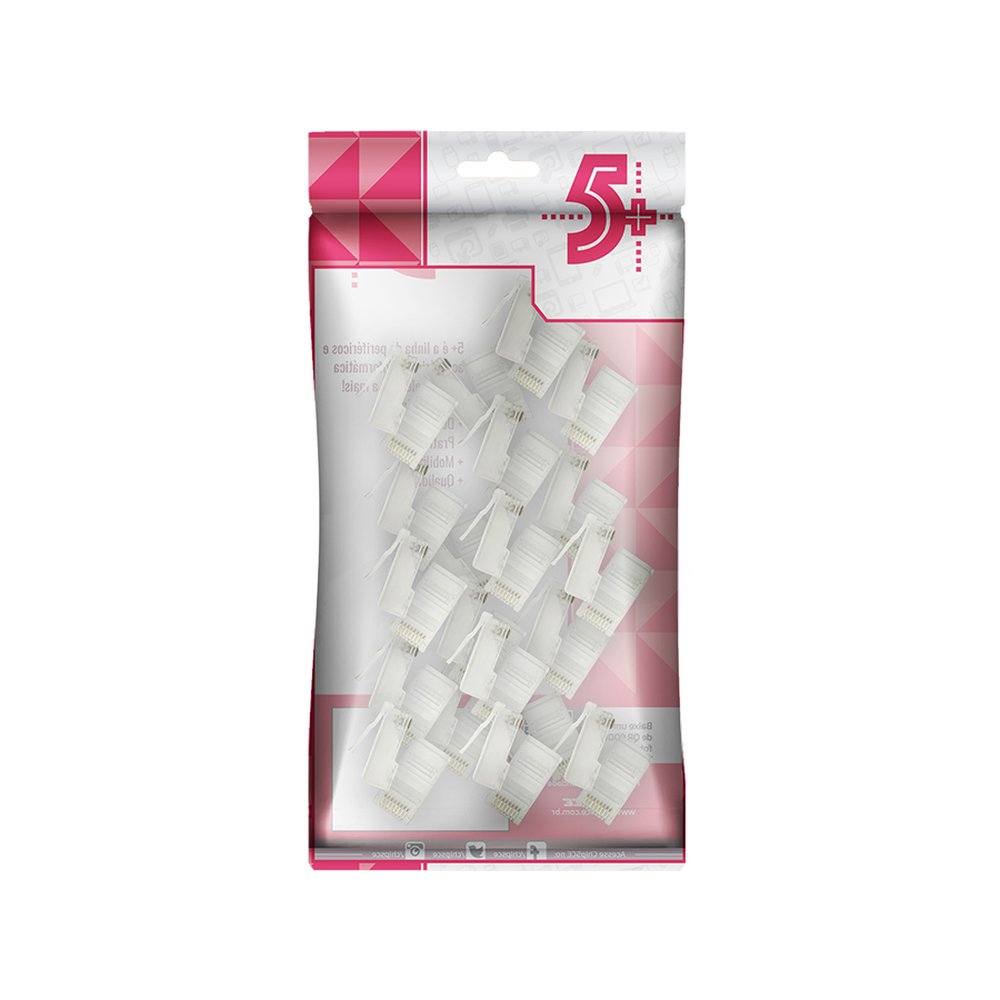 Plug RJ45 - CAT6 - 8x8 - Com Guia