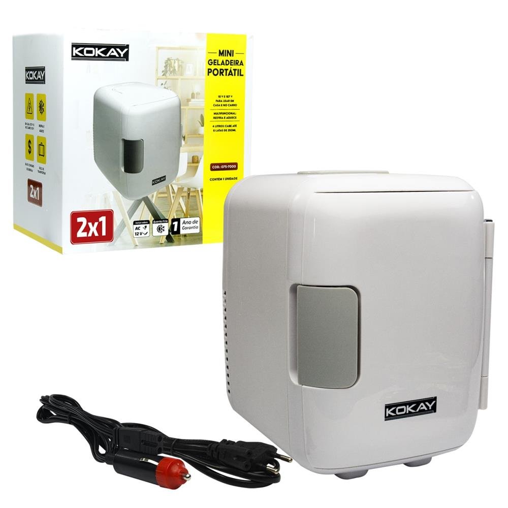 Mini Geladeira Portátil 4 Litros - 12V/127V KOKAY