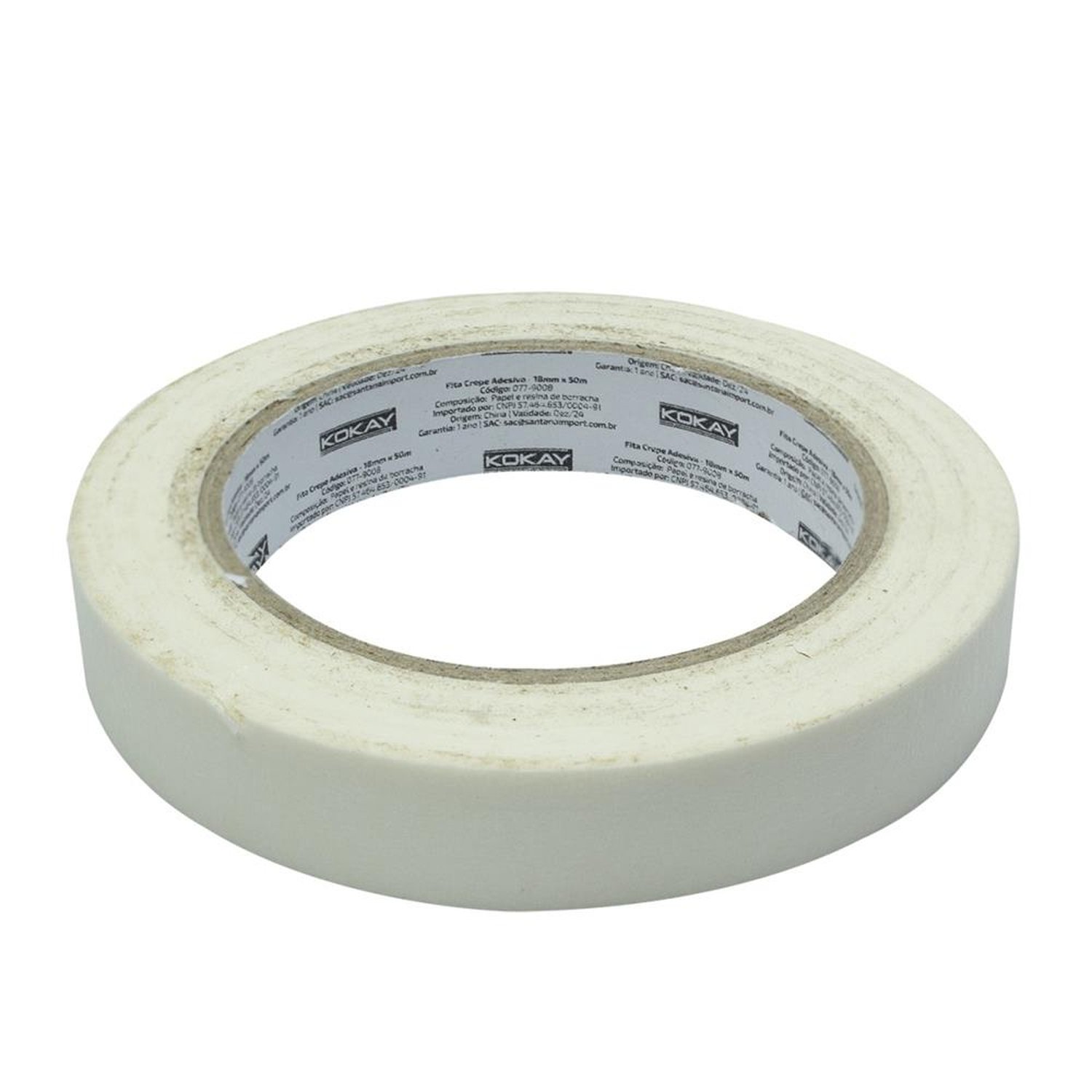 Fita Crepe Adesiva Uso Geral - Branca 1,8cmx50m