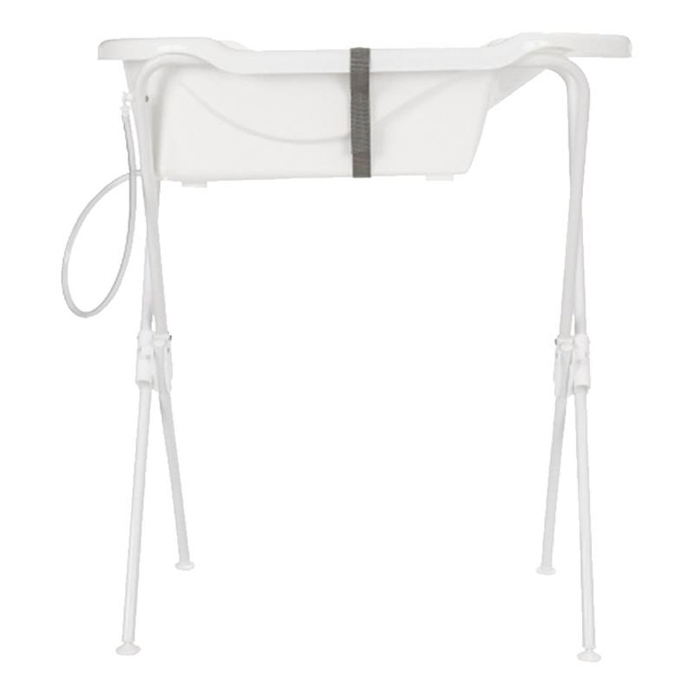 Banheira Infantil Tutti Baby Ergonômica | com Suporte Dobrável, Mangueira, Branco