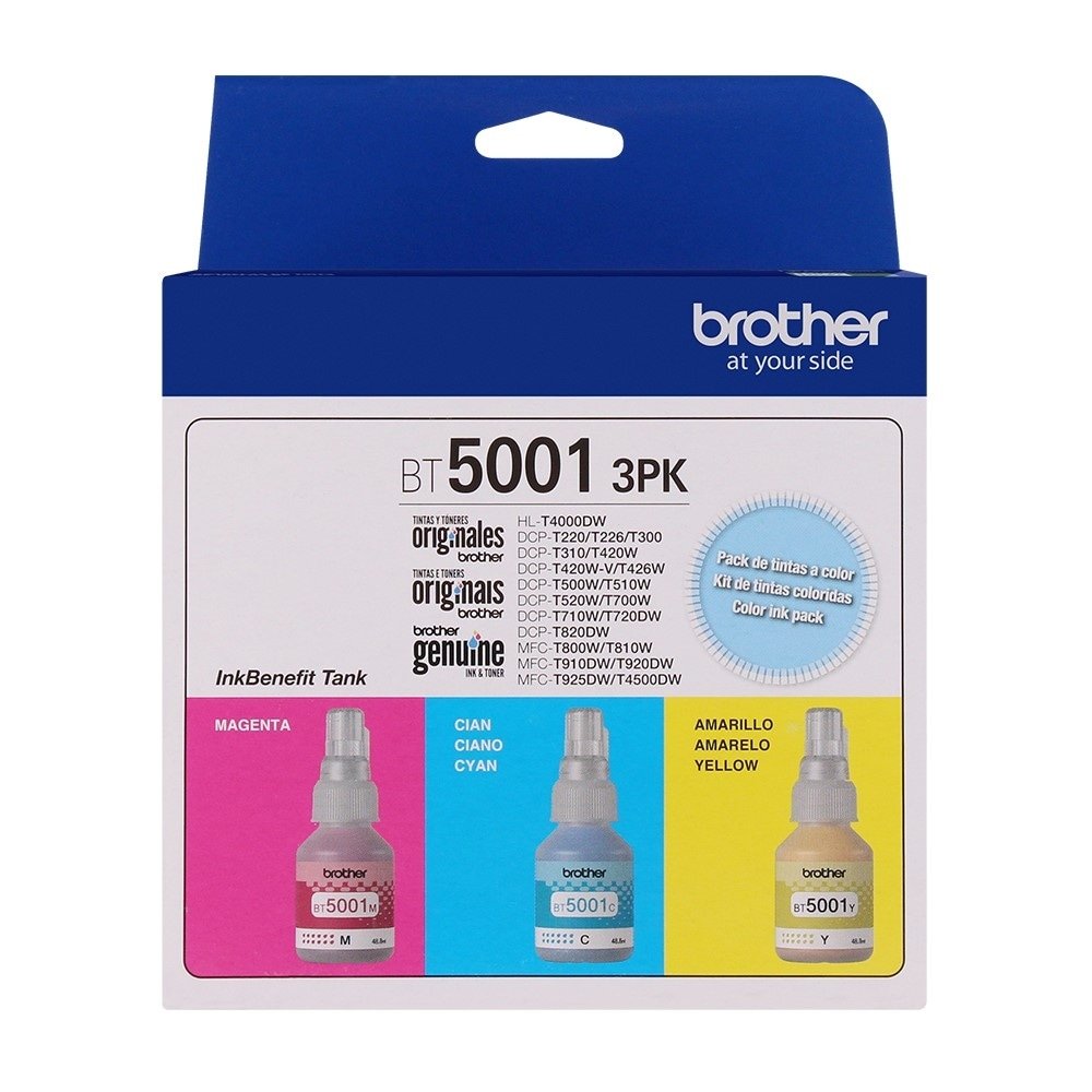 Refil de Tinta Brother BT50013PK 3 Cores - Kit Ciano, Magenta e Amarelo