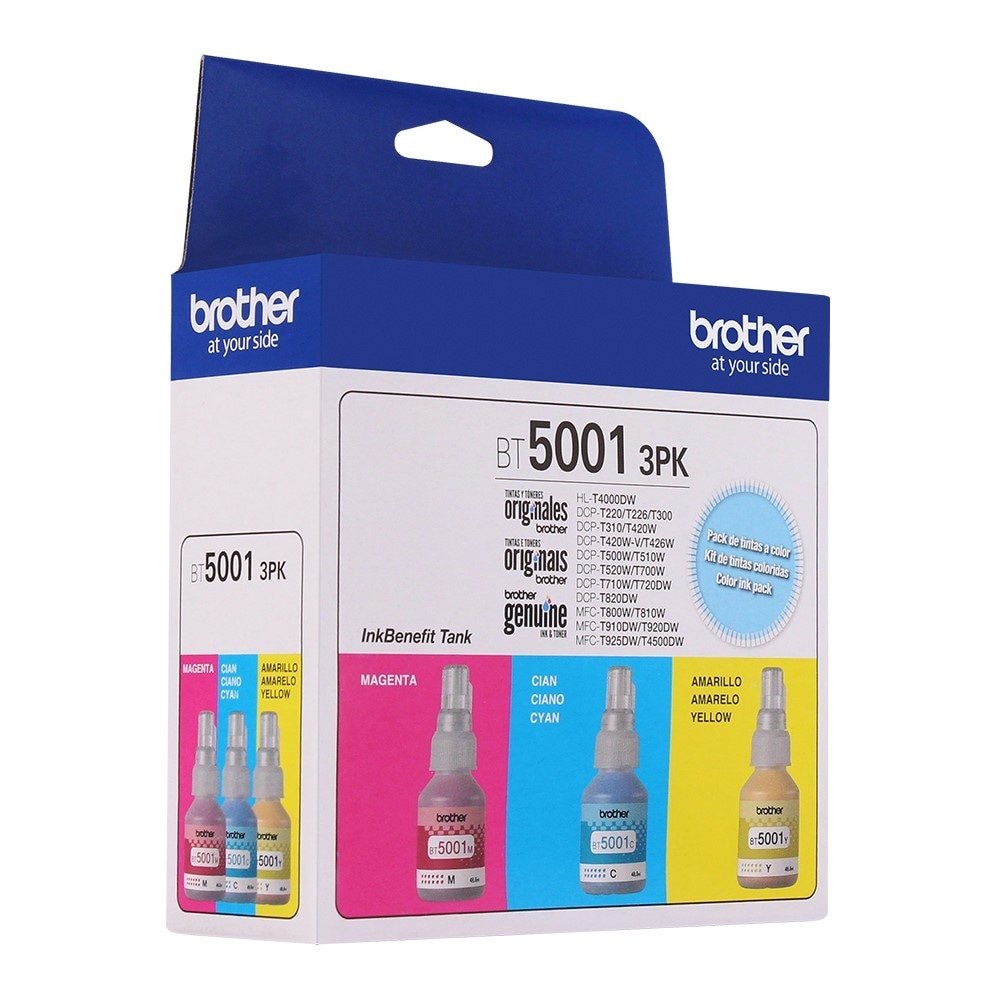 Refil de Tinta Brother BT50013PK 3 Cores - Kit Ciano, Magenta e Amarelo