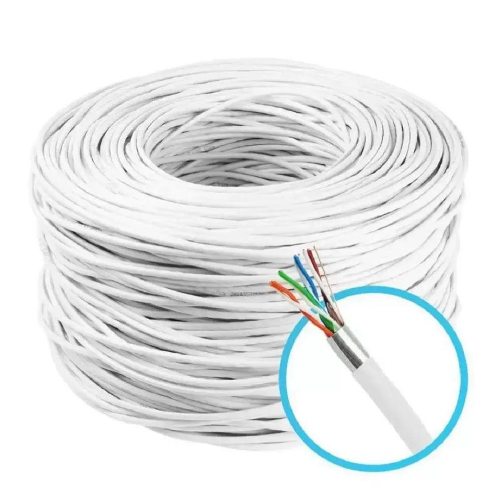Cabo Utp Lan Cat 5e 4p 24awg Branco 305 Metros Caixa