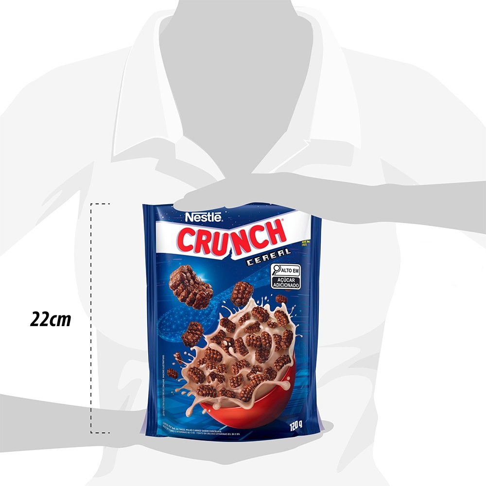 Cereal Matinal Nestlé Crunch 120g - Embalagem com 20 Unidades