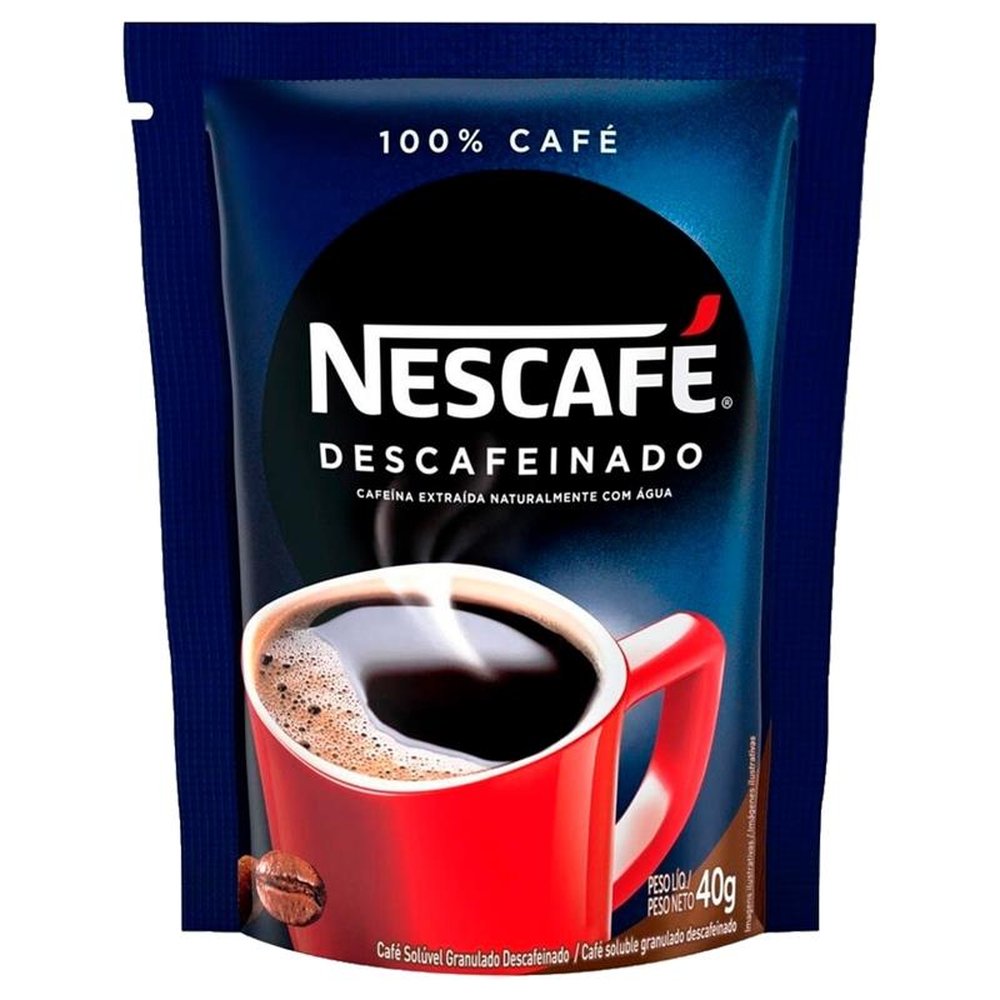Café Solúvel Nescafé Granulado Descafeinado 40g - Embalagem com 24 Unidades