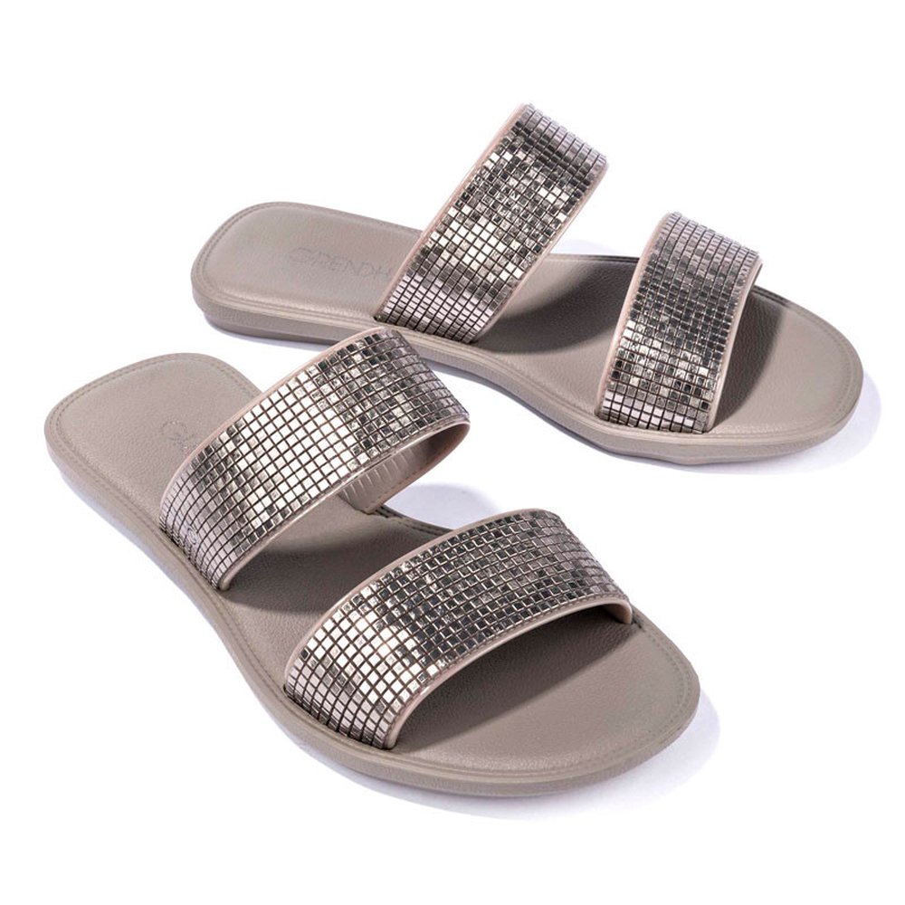 Chinelo Adulto Grendha Buriti Icone Slide Chumbo - Grade 12 Pares - Numeração 33-40