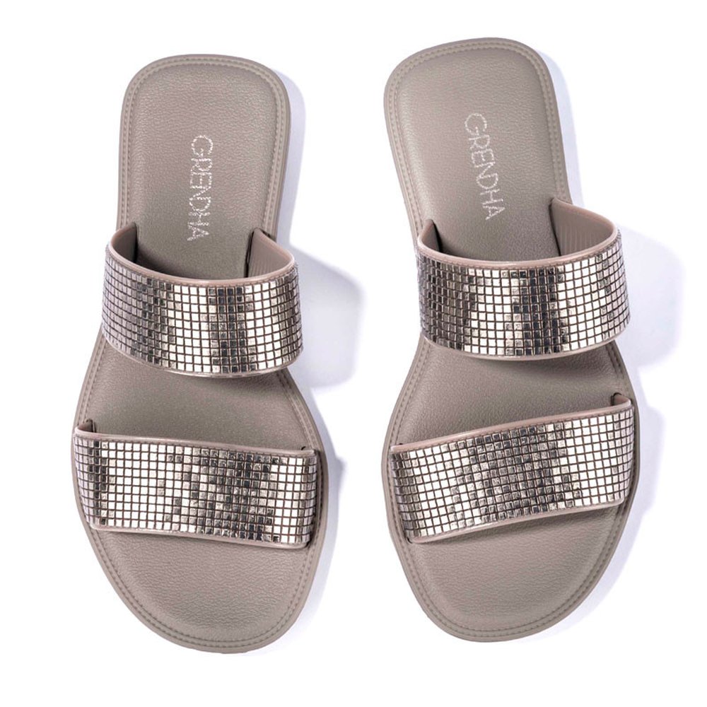 Chinelo Adulto Grendha Buriti Icone Slide Chumbo - Grade 12 Pares - Numeração 33-40