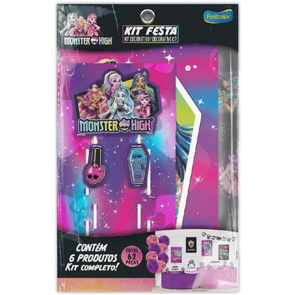Kit Festa Monster High - Embalagem com 1 unidade.