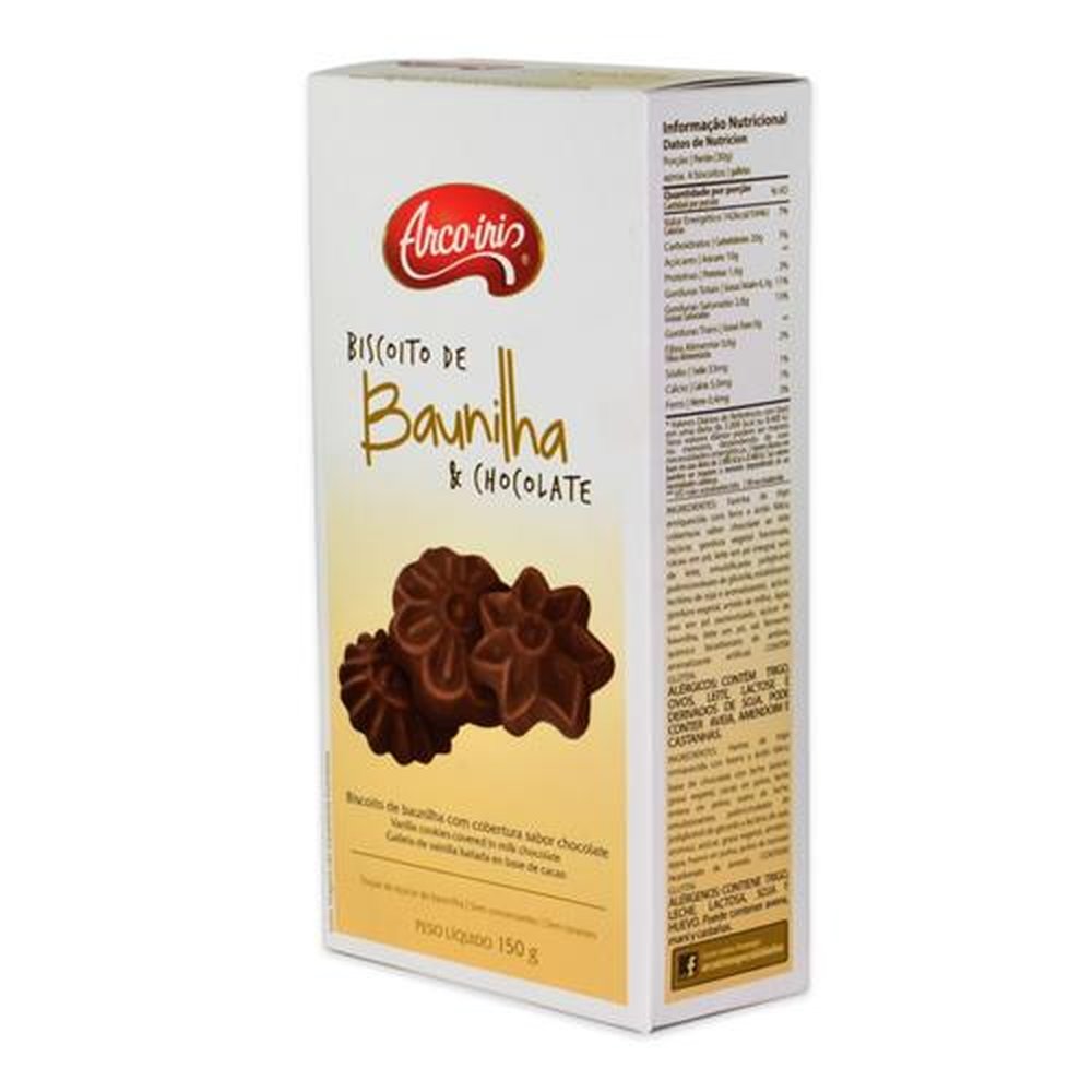 Biscoito Baunilha & Chocolate Arco-íris (Emb.Contém 40un de 150g cada)